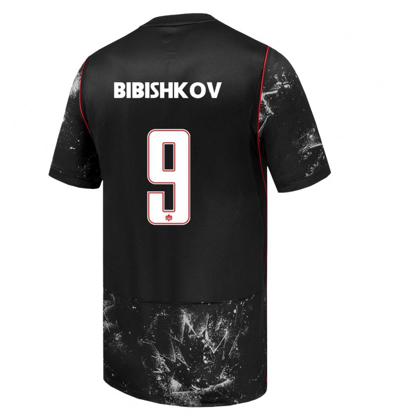 Danxen Pánské Kanada Marsel Bibishkov #9 Černá Bílá Červená Daleko Hráčské Dresy 26-28 Dres