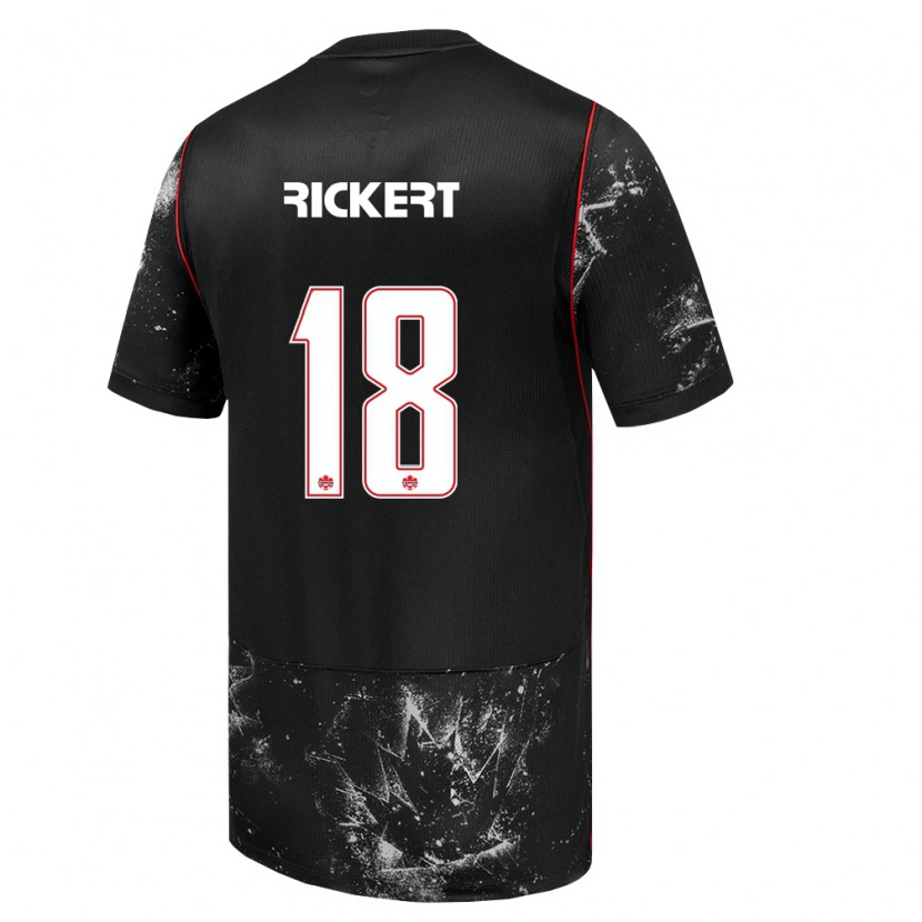 Danxen Pánské Kanada Connor Rickert #18 Černá Bílá Červená Daleko Hráčské Dresy 26-28 Dres