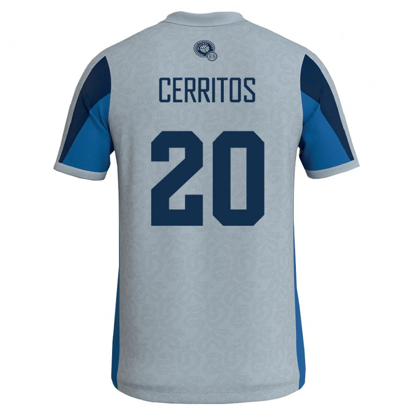 Danxen Pánské Salvador Mauricio Cerritos #20 Bílá Nebeská Modrá Daleko Hráčské Dresy 26-28 Dres