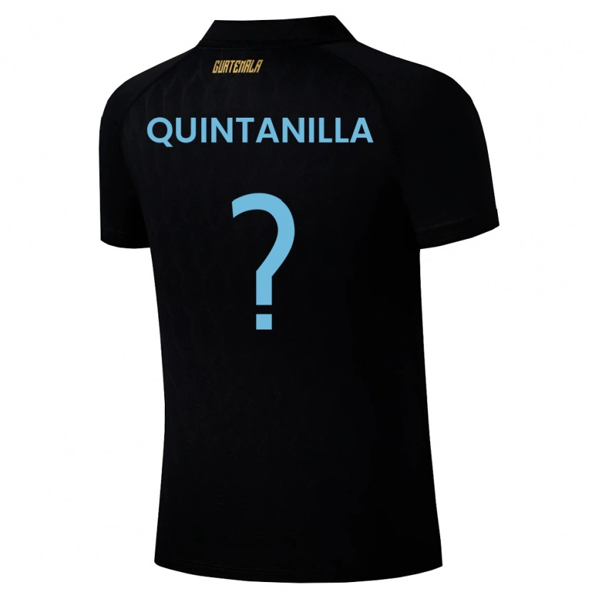 Danxen Pánské Guatemala Anayelli Quintanilla #0 Černá Nebeská Modrá Bílá Daleko Hráčské Dresy 26-28 Dres