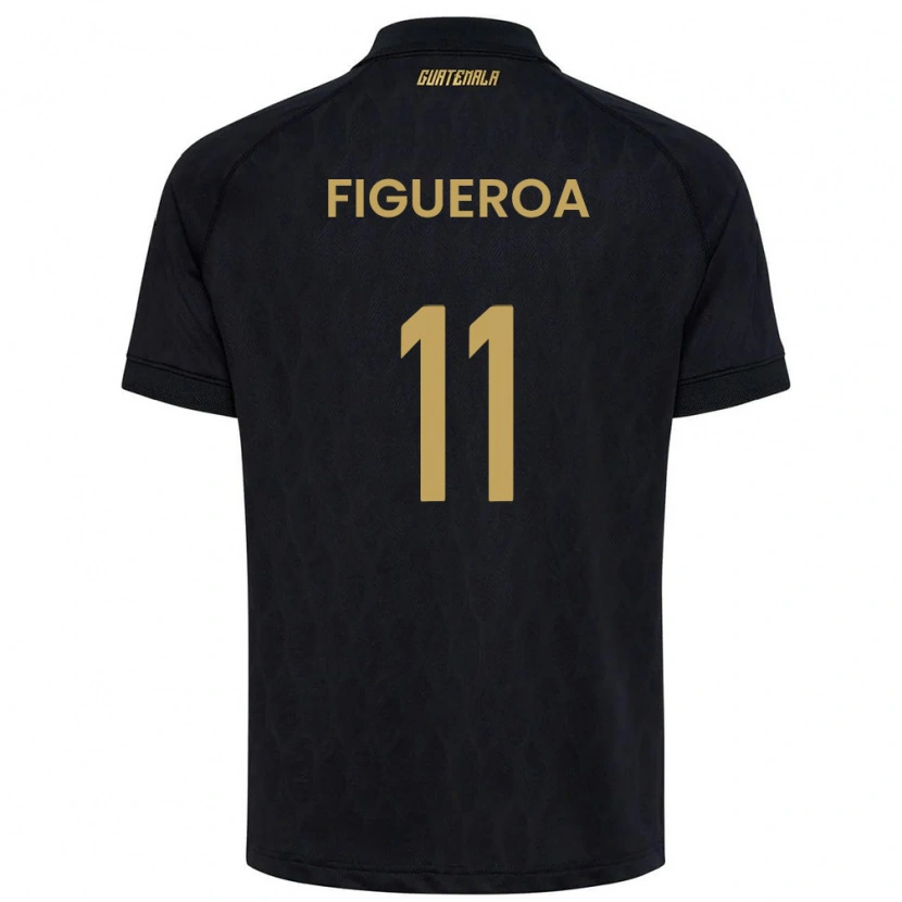 Danxen Pánské Guatemala Rudy Figueroa #11 Černá Nebeská Modrá Bílá Daleko Hráčské Dresy 26-28 Dres