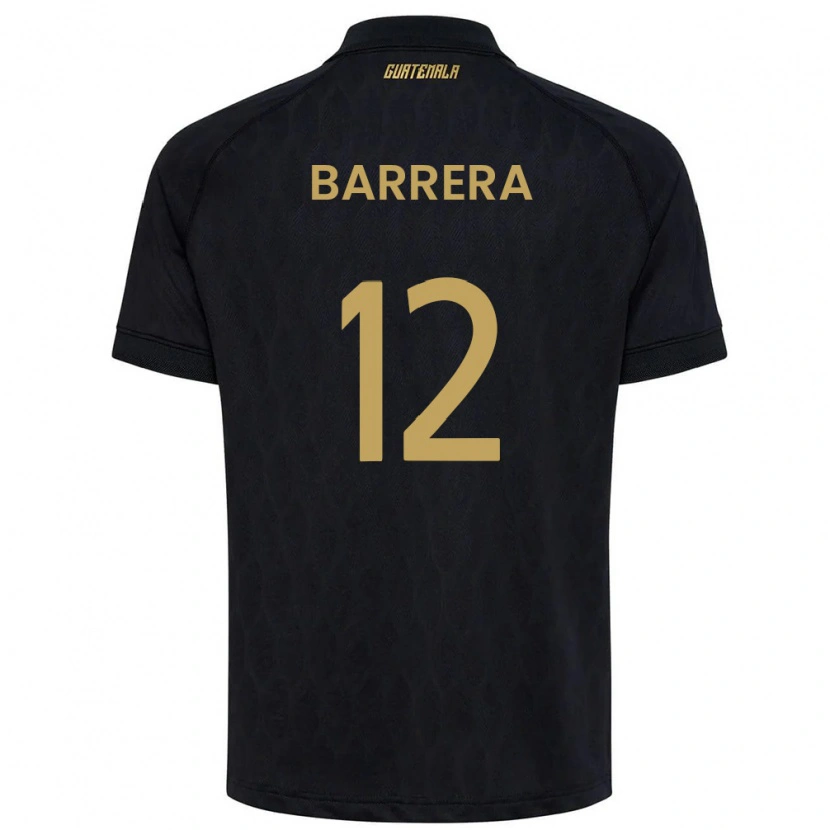 Danxen Pánské Guatemala Rogelio Barrera #12 Černá Nebeská Modrá Bílá Daleko Hráčské Dresy 26-28 Dres