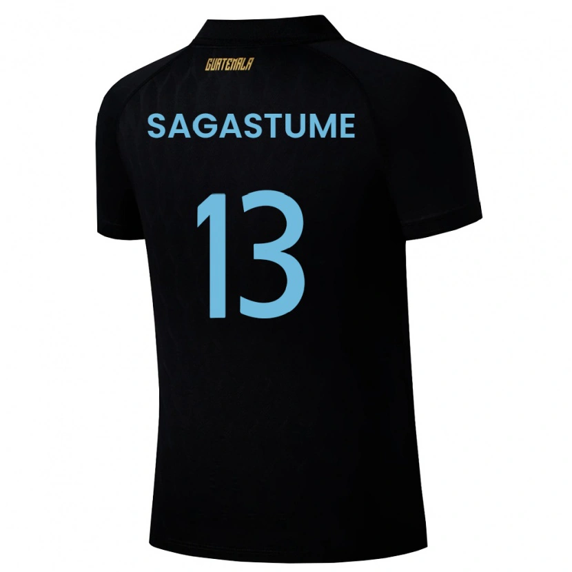 Danxen Pánské Guatemala Selvin Sagastume #13 Černá Nebeská Modrá Bílá Daleko Hráčské Dresy 26-28 Dres