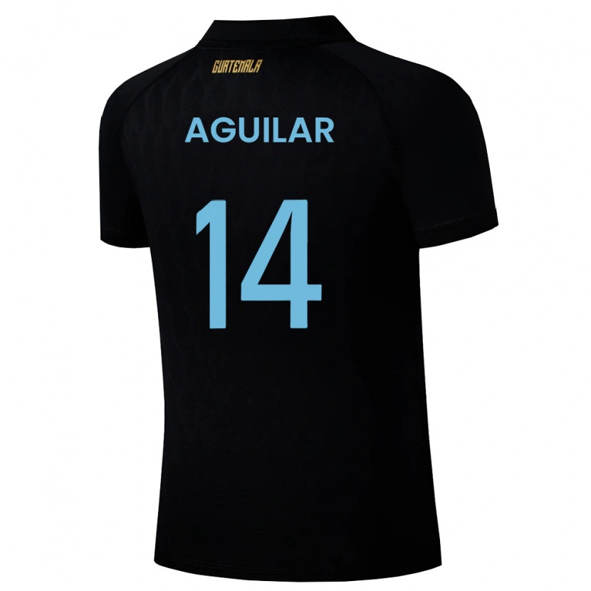 Danxen Pánské Guatemala Yordi Aguilar #14 Černá Nebeská Modrá Bílá Daleko Hráčské Dresy 26-28 Dres