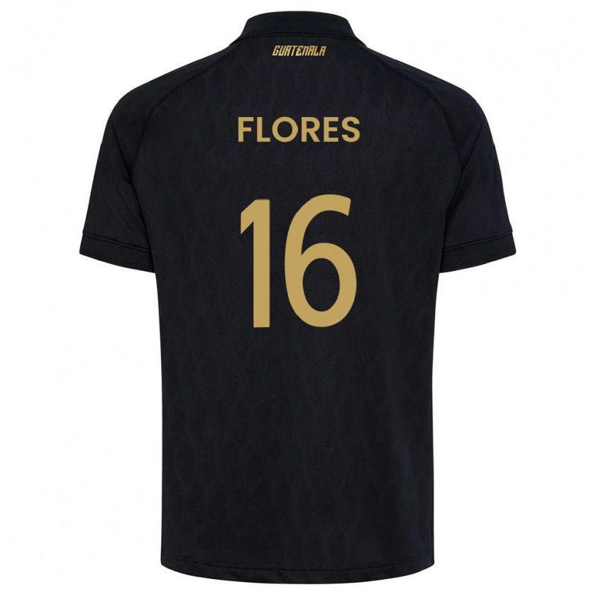 Danxen Pánské Guatemala Kleverson Flores #16 Černá Nebeská Modrá Bílá Daleko Hráčské Dresy 26-28 Dres