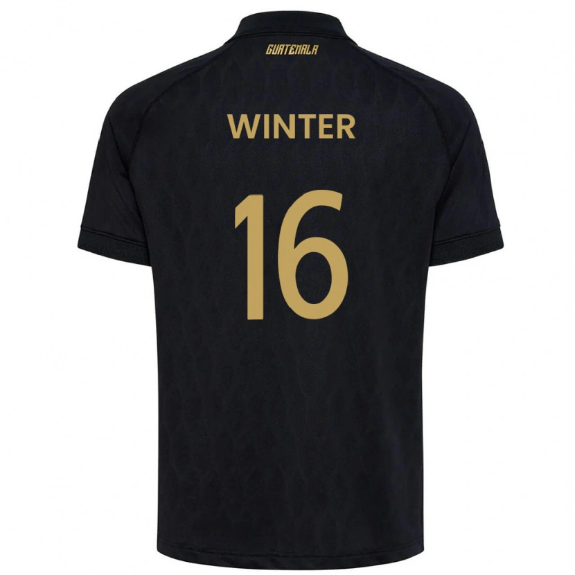 Danxen Pánské Guatemala Mauricio Winter #16 Černá Nebeská Modrá Bílá Daleko Hráčské Dresy 26-28 Dres