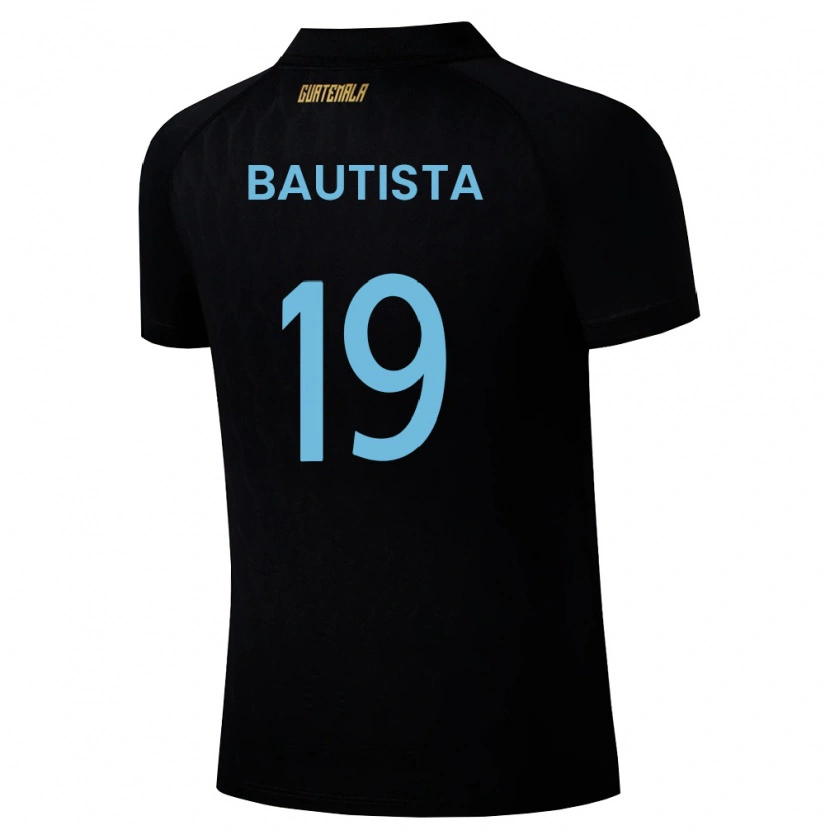 Danxen Pánské Guatemala Jorge Bautista #19 Černá Nebeská Modrá Bílá Daleko Hráčské Dresy 26-28 Dres