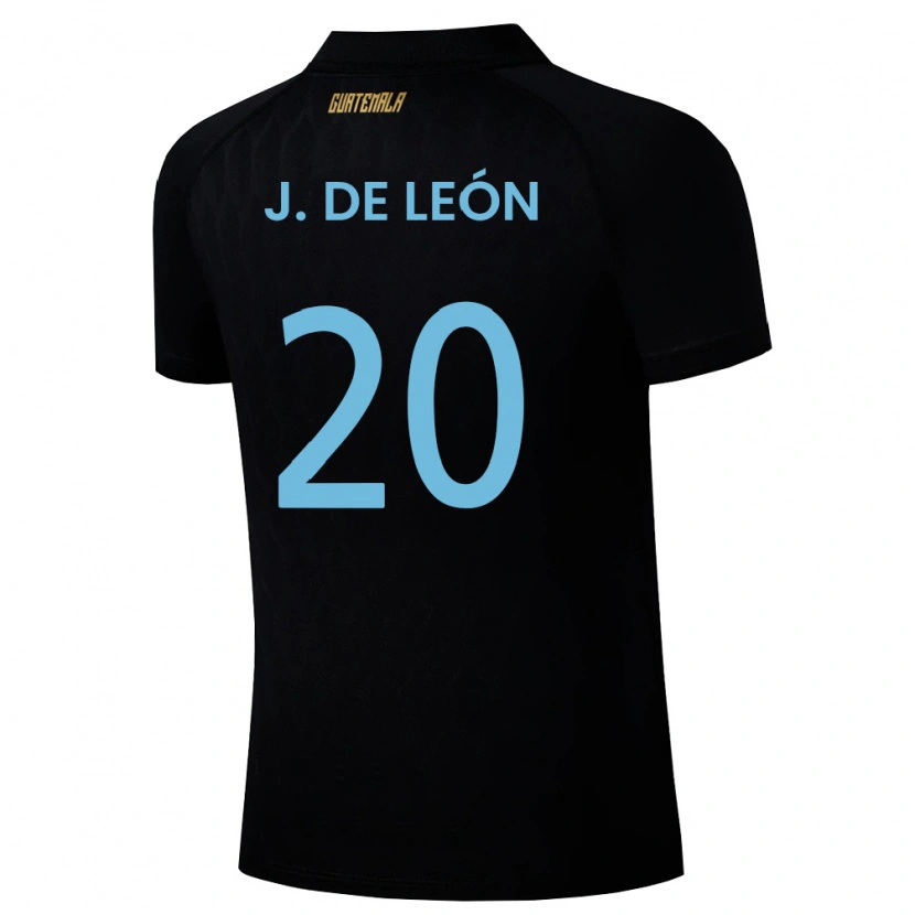 Danxen Pánské Guatemala Jorge De León #20 Černá Nebeská Modrá Bílá Daleko Hráčské Dresy 26-28 Dres