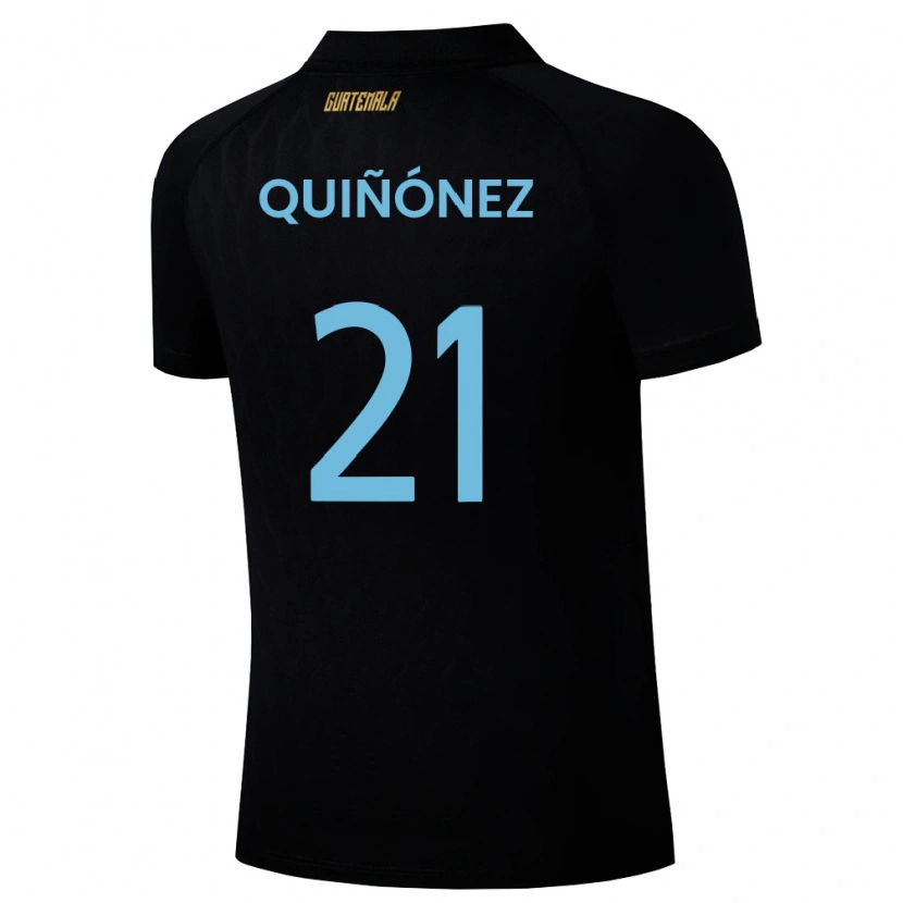 Danxen Pánské Guatemala Andrea Quiñónez #21 Černá Nebeská Modrá Bílá Daleko Hráčské Dresy 26-28 Dres