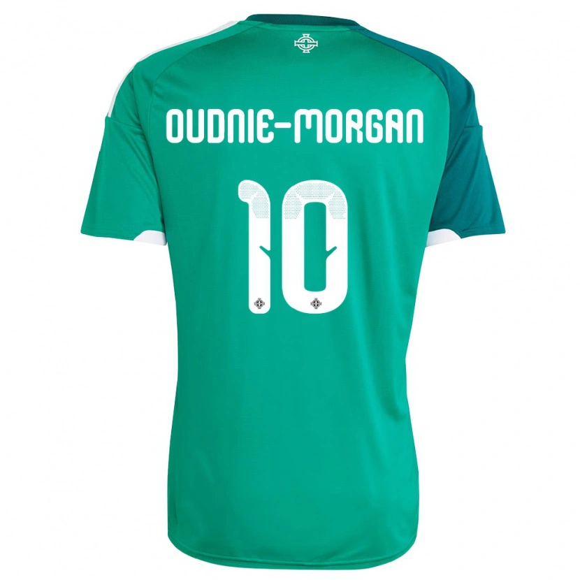 Danxen Dámské Severní Irsko Rio Oudnie-Morgan #10 Zelená Bílá Domů Hráčské Dresy 26-28 Dres