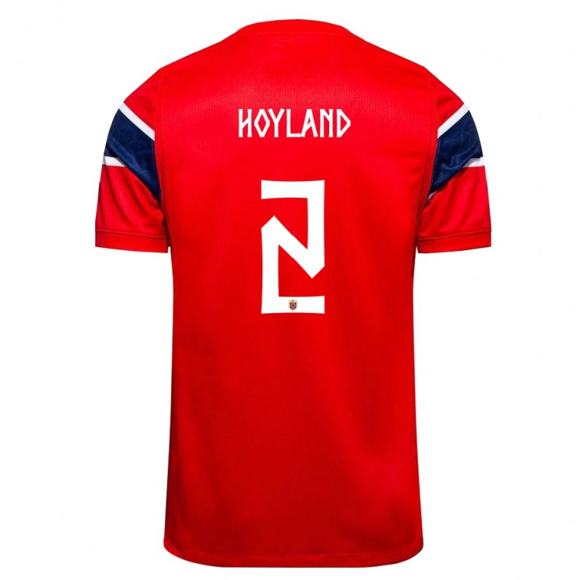 Danxen Dámské Norsko Luca Høyland #2 Červená Námořnická Bílá Domů Hráčské Dresy 26-28 Dres