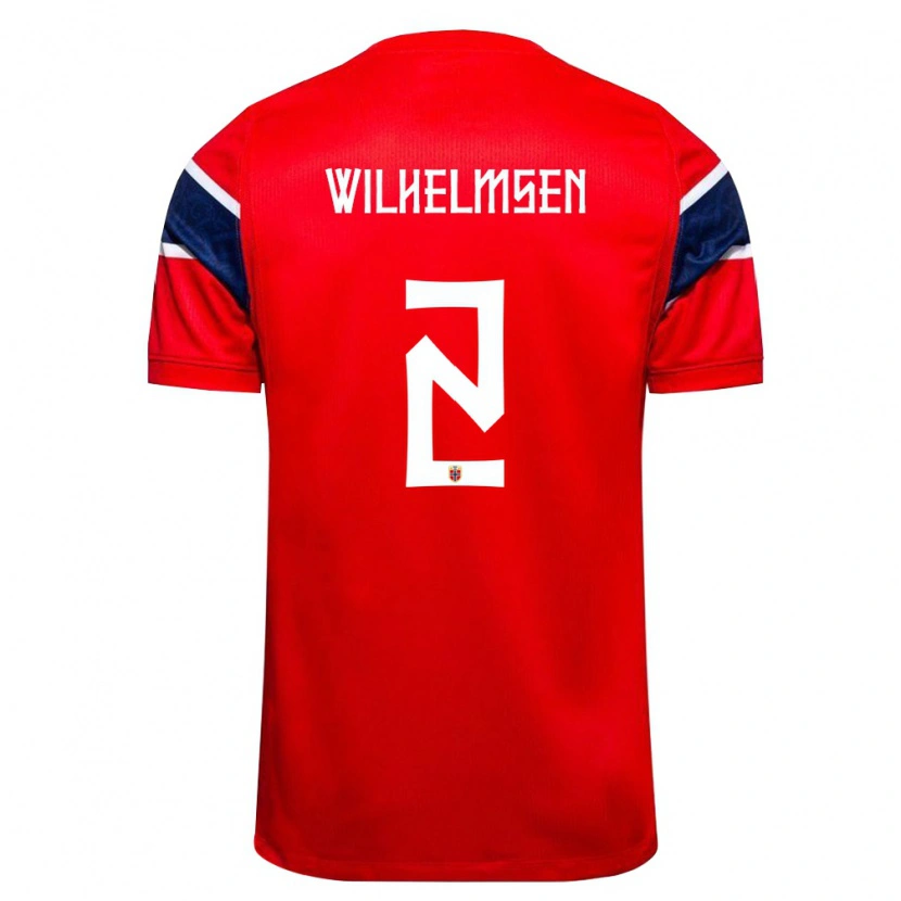 Danxen Dámské Norsko Andreas Wilhelmsen #2 Červená Námořnická Bílá Domů Hráčské Dresy 26-28 Dres