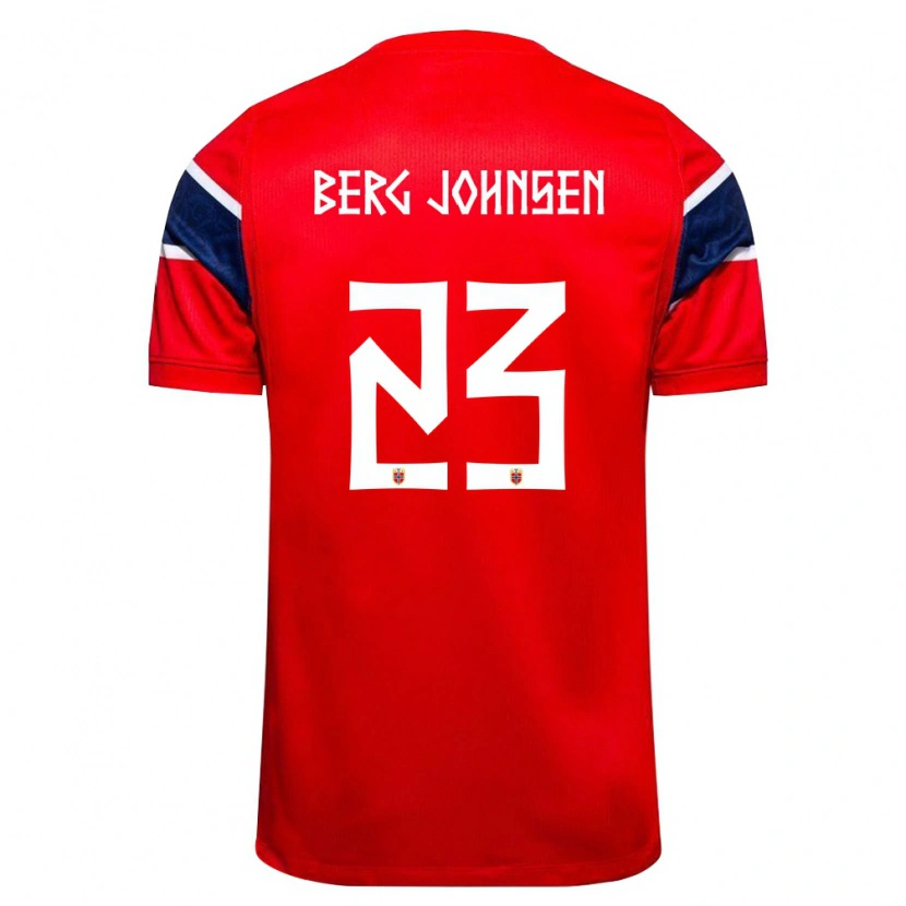Danxen Dámské Norsko Lasse Berg Johnsen #23 Červená Námořnická Bílá Domů Hráčské Dresy 26-28 Dres