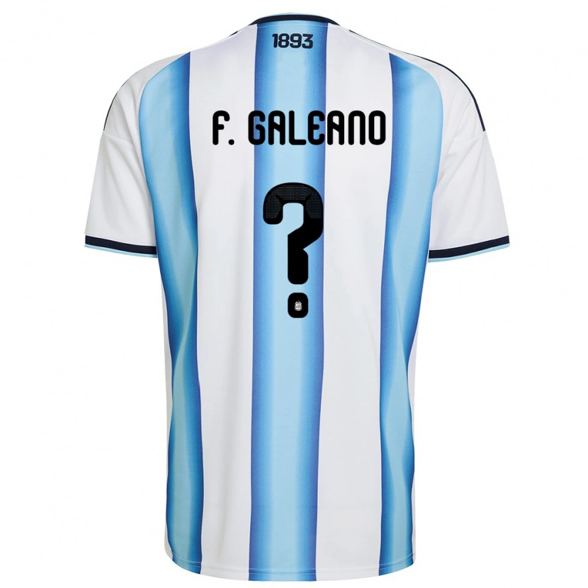 Danxen Dámské Argentina Facundo Galeano #0 Bílá Nebeská Modrá Námořnická Domů Hráčské Dresy 26-28 Dres