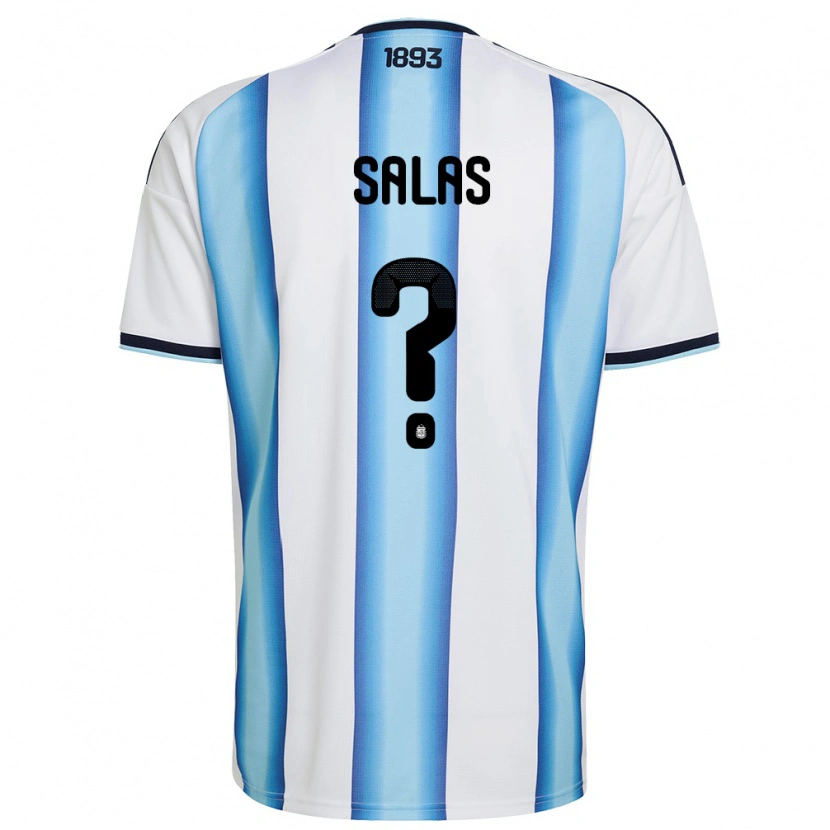 Danxen Dámské Argentina Joaquin Salas #0 Bílá Nebeská Modrá Námořnická Domů Hráčské Dresy 26-28 Dres
