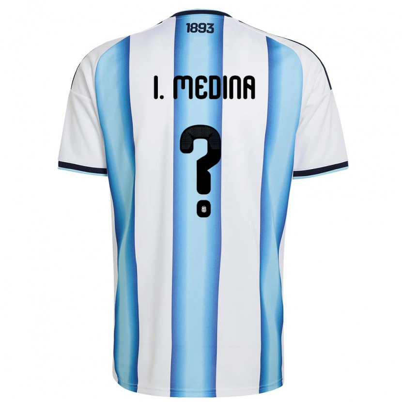 Danxen Dámské Argentina Iván Medina #0 Bílá Nebeská Modrá Námořnická Domů Hráčské Dresy 26-28 Dres