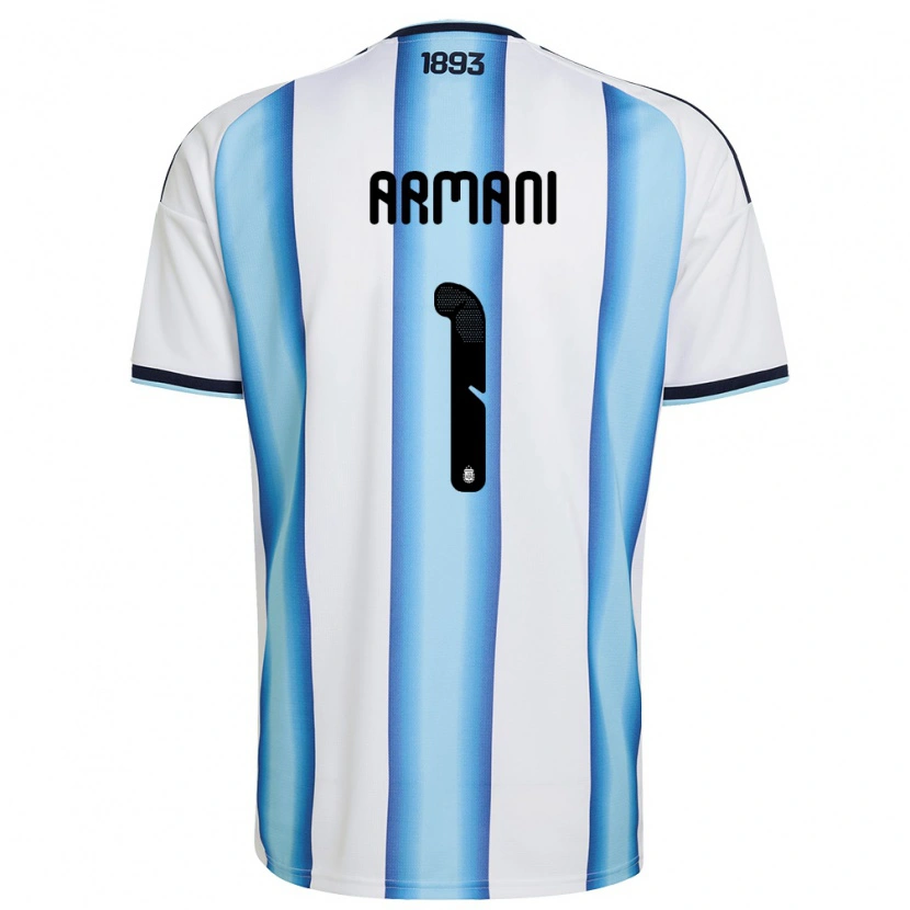 Danxen Dámské Argentina Franco Armani #1 Bílá Nebeská Modrá Námořnická Domů Hráčské Dresy 26-28 Dres