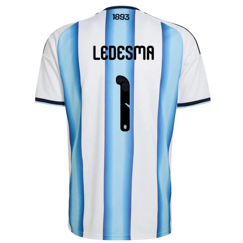 Danxen Dámské Argentina Jeremias Ledesma #1 Bílá Nebeská Modrá Námořnická Domů Hráčské Dresy 26-28 Dres