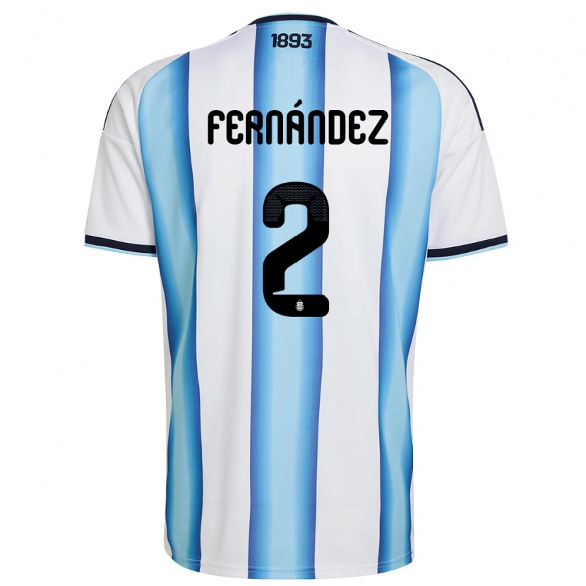 Danxen Dámské Argentina Damián Fernández #2 Bílá Nebeská Modrá Námořnická Domů Hráčské Dresy 26-28 Dres