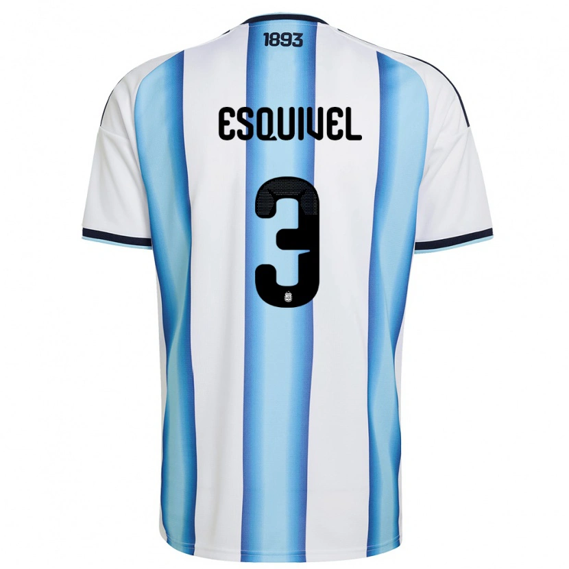 Danxen Dámské Argentina Lucas Esquivel #3 Bílá Nebeská Modrá Námořnická Domů Hráčské Dresy 26-28 Dres