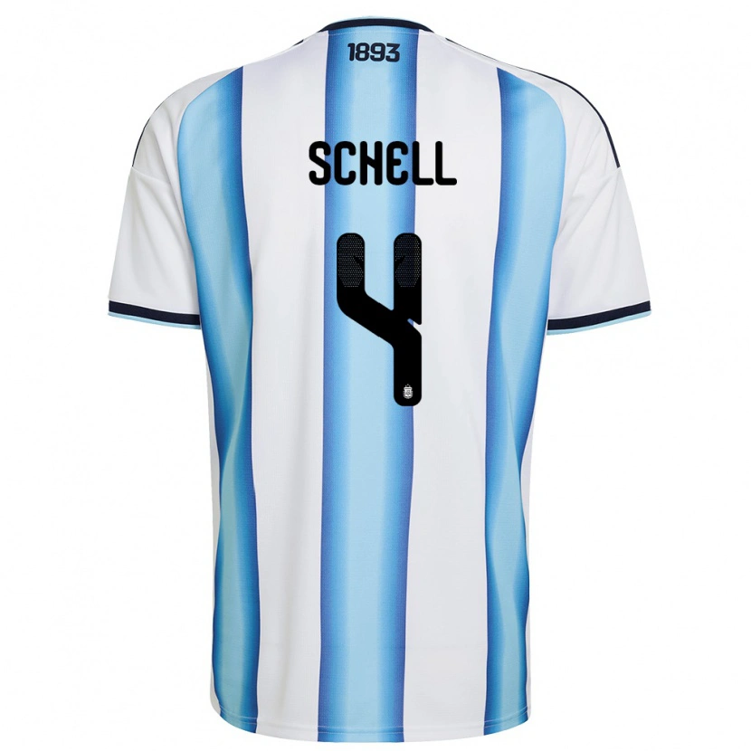 Danxen Dámské Argentina Sofia Schell #4 Bílá Nebeská Modrá Námořnická Domů Hráčské Dresy 26-28 Dres