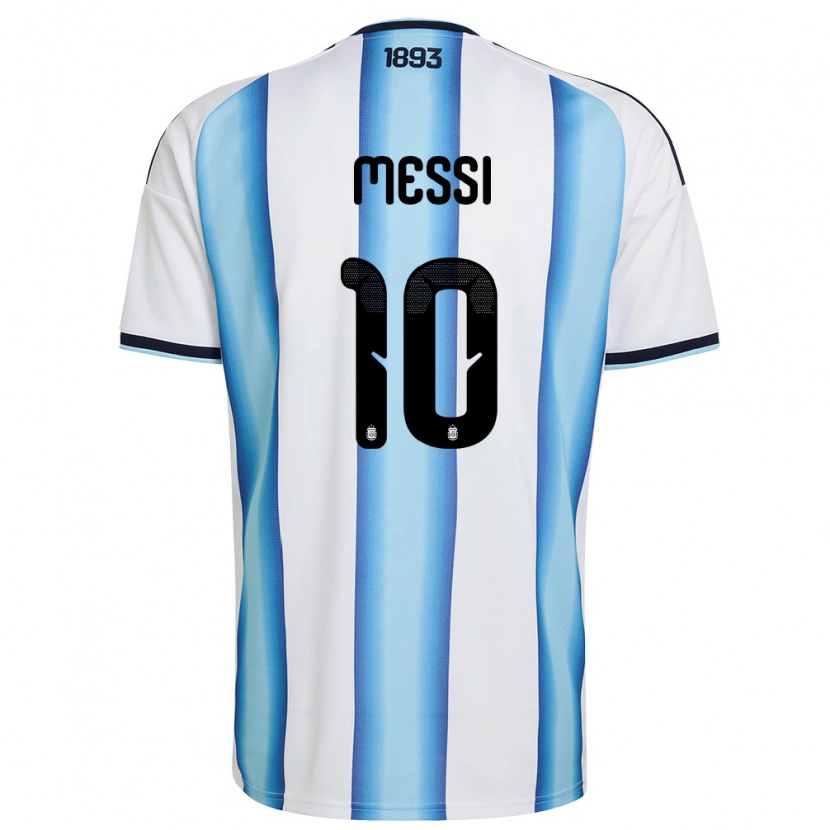 Danxen Dámské Argentina Lionel Messi #10 Bílá Nebeská Modrá Námořnická Domů Hráčské Dresy 26-28 Dres