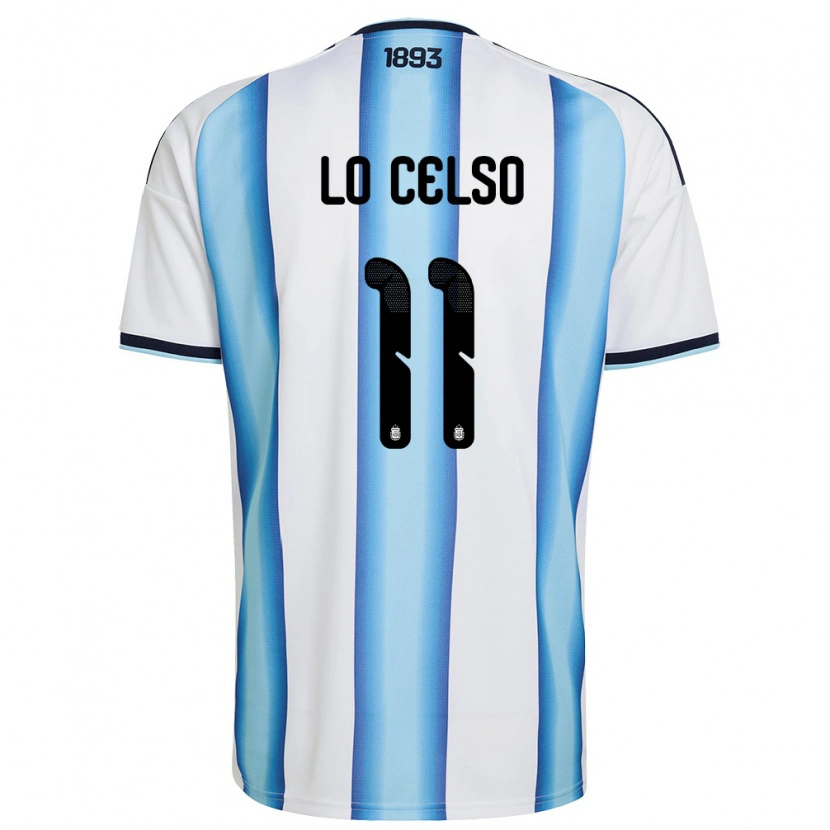 Danxen Dámské Argentina Giovani Lo Celso #11 Bílá Nebeská Modrá Námořnická Domů Hráčské Dresy 26-28 Dres