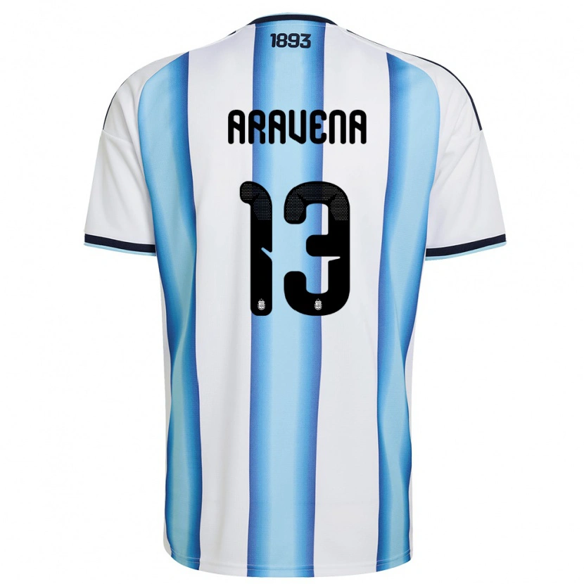 Danxen Dámské Argentina Mauricio Aravena #13 Bílá Nebeská Modrá Námořnická Domů Hráčské Dresy 26-28 Dres