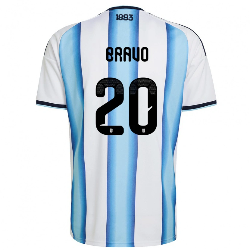 Danxen Dámské Argentina Ruth Bravo #20 Bílá Nebeská Modrá Námořnická Domů Hráčské Dresy 26-28 Dres