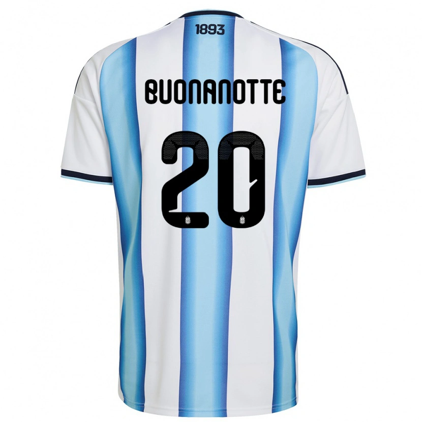 Danxen Dámské Argentina Facundo Buonanotte #20 Bílá Nebeská Modrá Námořnická Domů Hráčské Dresy 26-28 Dres