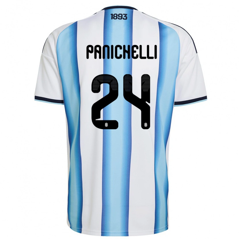 Danxen Dámské Argentina Joaquín Panichelli #24 Bílá Nebeská Modrá Námořnická Domů Hráčské Dresy 26-28 Dres