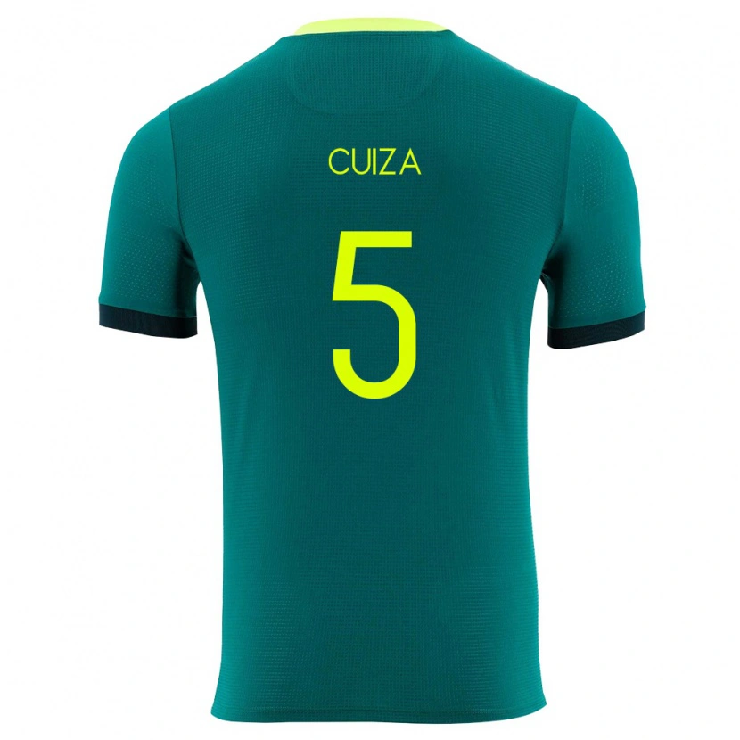 Danxen Dámské Bolívie Santiago Cuiza #5 Zelená Žlutá Černá Domů Hráčské Dresy 26-28 Dres