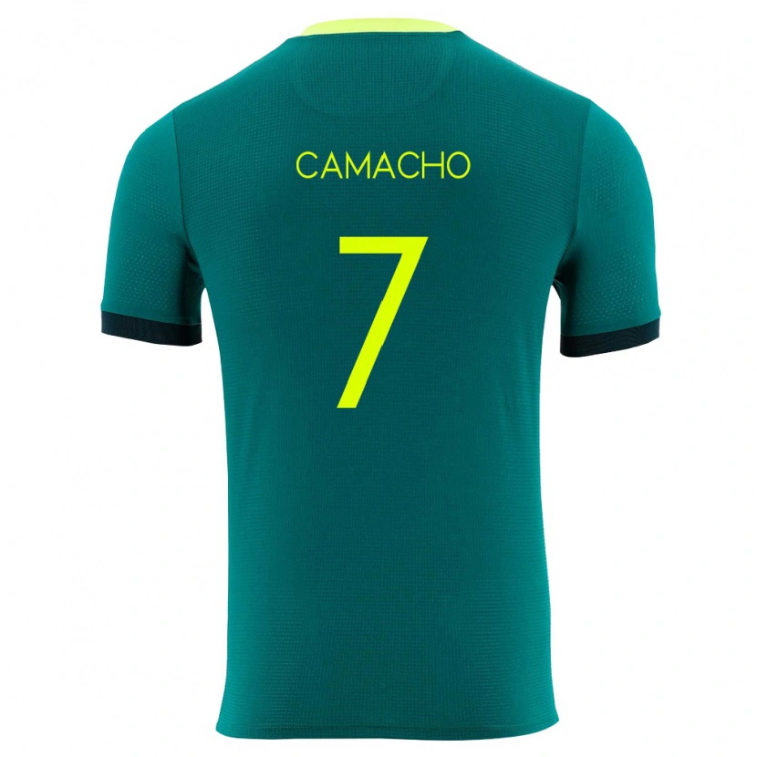 Danxen Dámské Bolívie Alejandro Camacho #7 Zelená Žlutá Černá Domů Hráčské Dresy 26-28 Dres