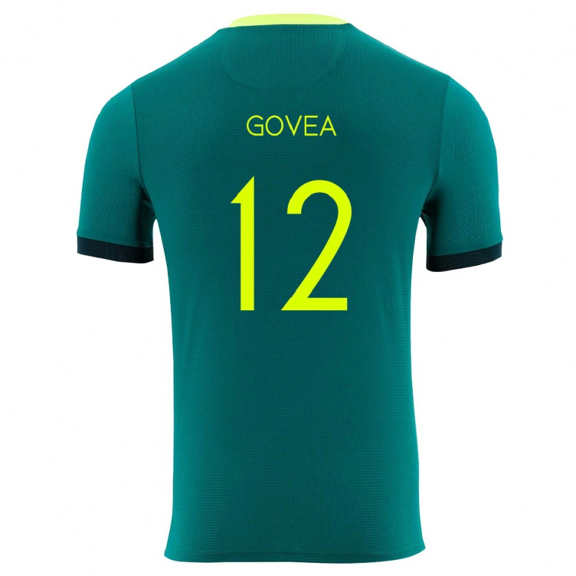 Danxen Dámské Bolívie Gerónimo Govea #12 Zelená Žlutá Černá Domů Hráčské Dresy 26-28 Dres