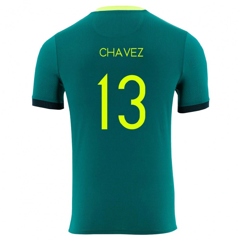 Danxen Dámské Bolívie Lucas Chávez #13 Zelená Žlutá Černá Domů Hráčské Dresy 26-28 Dres