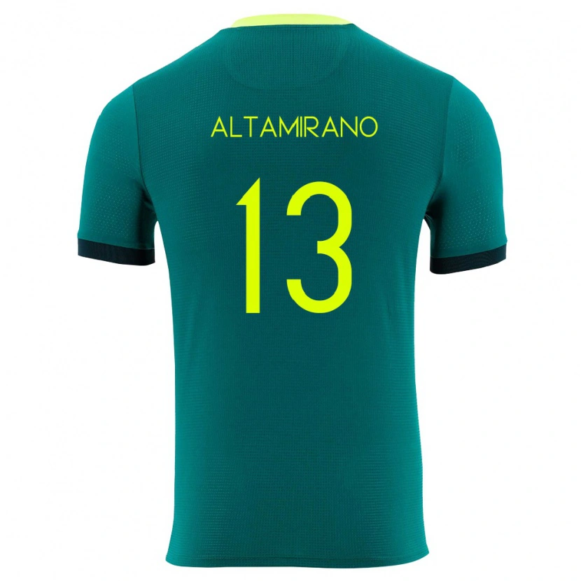 Danxen Dámské Bolívie Sebastian Altamirano #13 Zelená Žlutá Černá Domů Hráčské Dresy 26-28 Dres