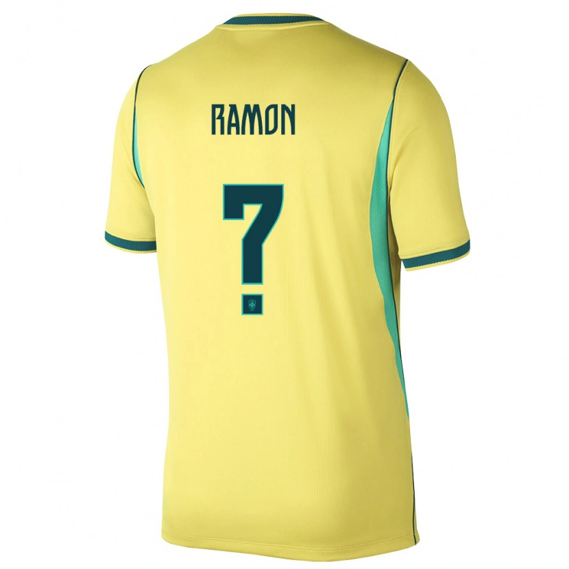 Danxen Dámské Brazílie Vitor Ramon #0 Žlutá Zelená Domů Hráčské Dresy 26-28 Dres