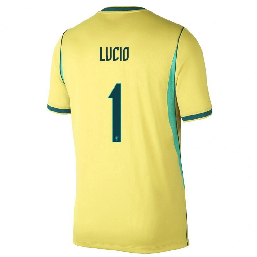 Danxen Dámské Brazílie João Lucio #1 Žlutá Zelená Domů Hráčské Dresy 26-28 Dres