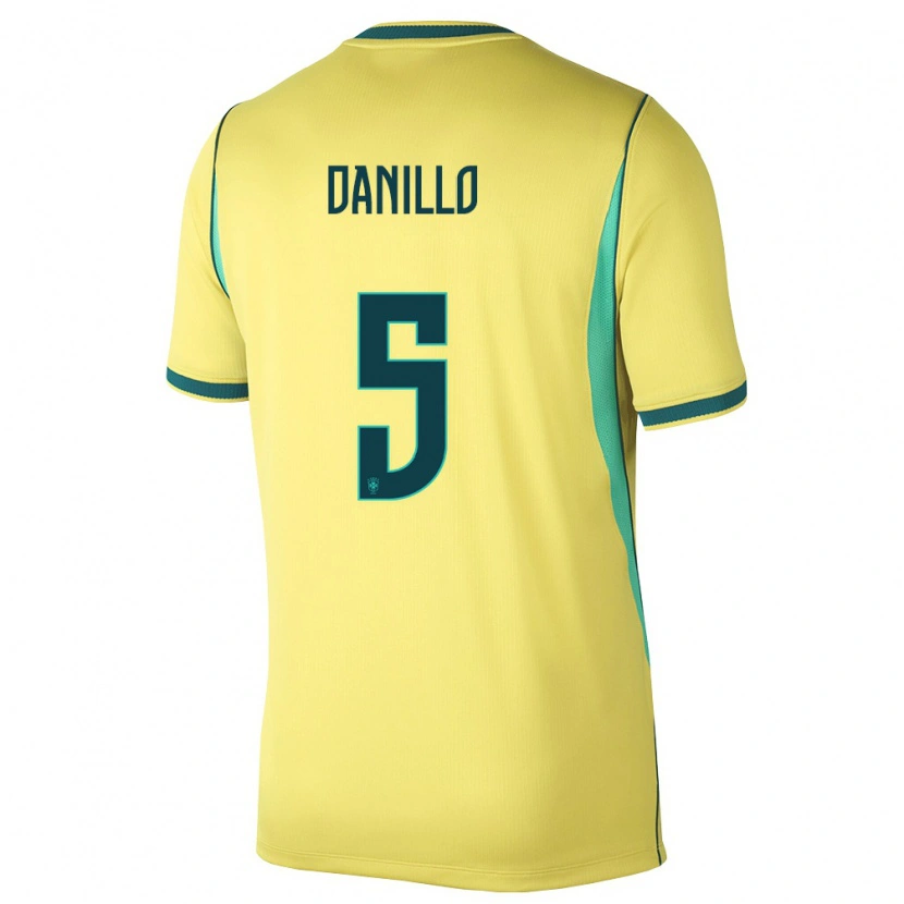 Danxen Dámské Brazílie Danillo #5 Žlutá Zelená Domů Hráčské Dresy 26-28 Dres