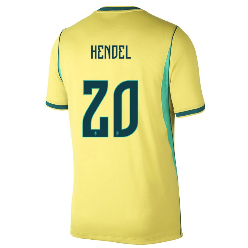 Danxen Dámské Brazílie Hendel #20 Žlutá Zelená Domů Hráčské Dresy 26-28 Dres