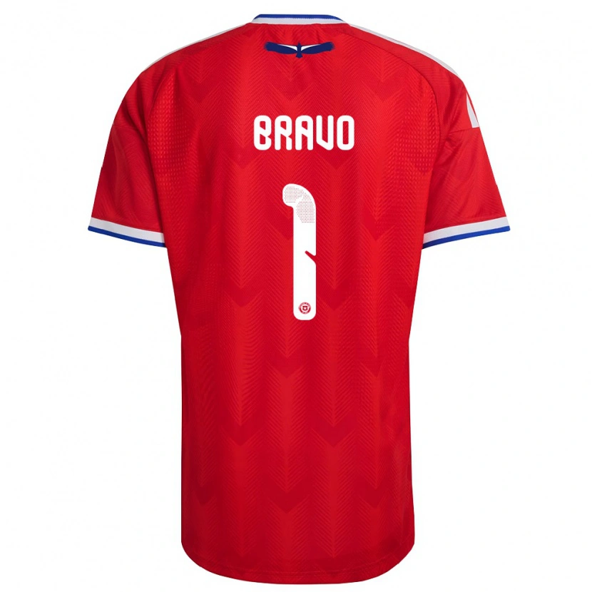 Danxen Dámské Chile Claudio Bravo #1 Červená Bílá Modrá Domů Hráčské Dresy 26-28 Dres
