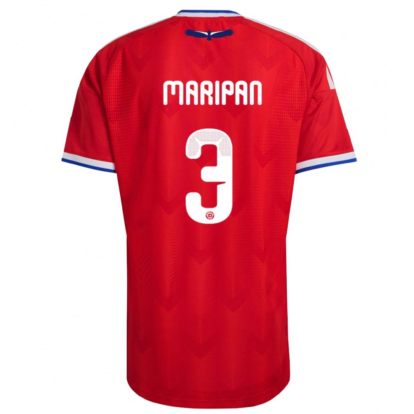 Danxen Dámské Chile Guillermo Maripán #3 Červená Bílá Modrá Domů Hráčské Dresy 26-28 Dres