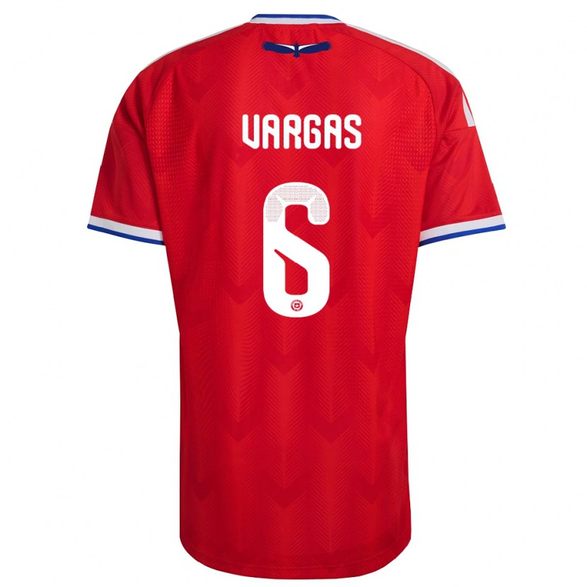 Danxen Dámské Chile Sebastián Vargas #6 Červená Bílá Modrá Domů Hráčské Dresy 26-28 Dres