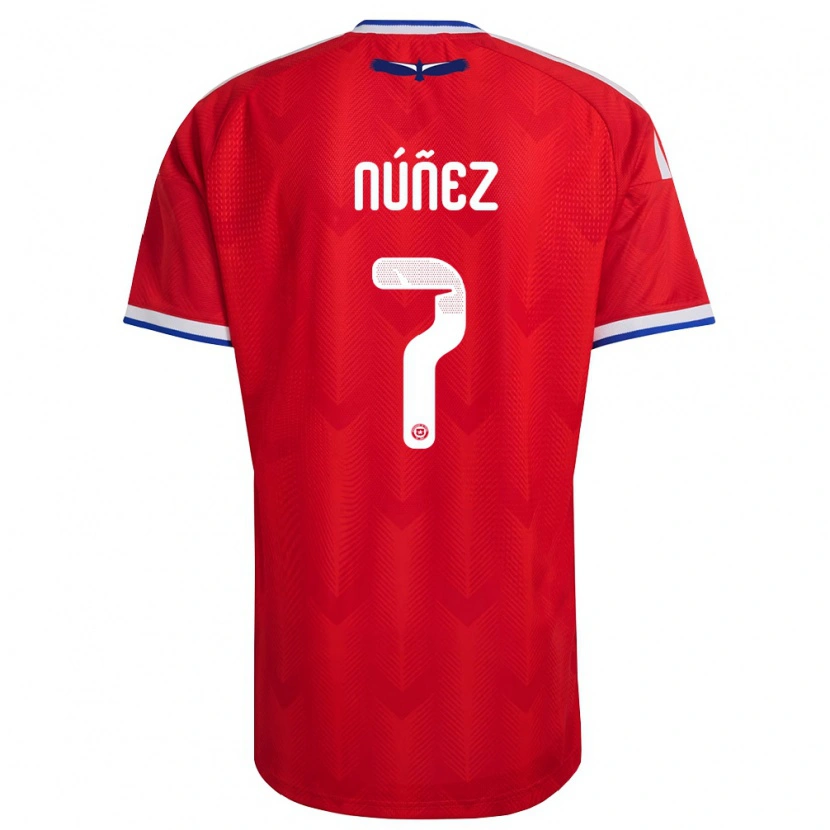 Danxen Dámské Chile Marcelino Núñez #7 Červená Bílá Modrá Domů Hráčské Dresy 26-28 Dres