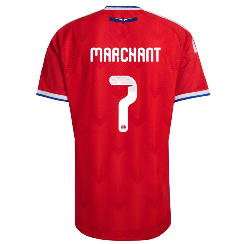 Danxen Dámské Chile Francisco Marchant #7 Červená Bílá Modrá Domů Hráčské Dresy 26-28 Dres