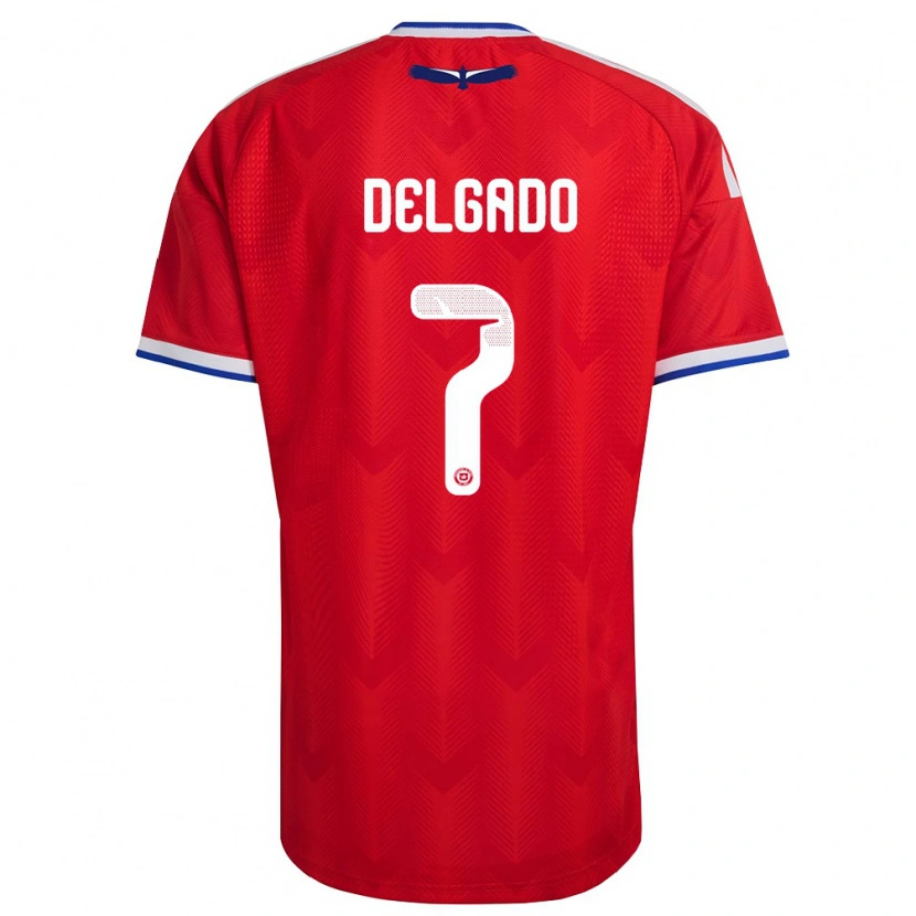 Danxen Dámské Chile Amaro Delgado #7 Červená Bílá Modrá Domů Hráčské Dresy 26-28 Dres