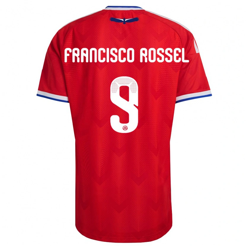 Danxen Dámské Chile Juan Francisco Rossel #9 Červená Bílá Modrá Domů Hráčské Dresy 26-28 Dres