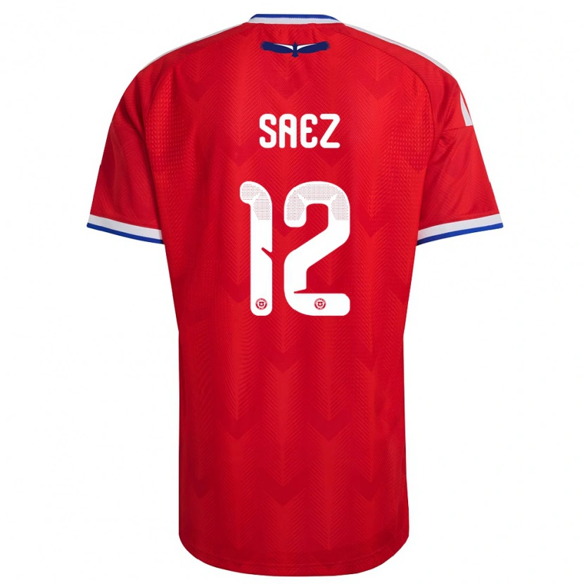 Danxen Dámské Chile Ignacio Sáez #12 Červená Bílá Modrá Domů Hráčské Dresy 26-28 Dres
