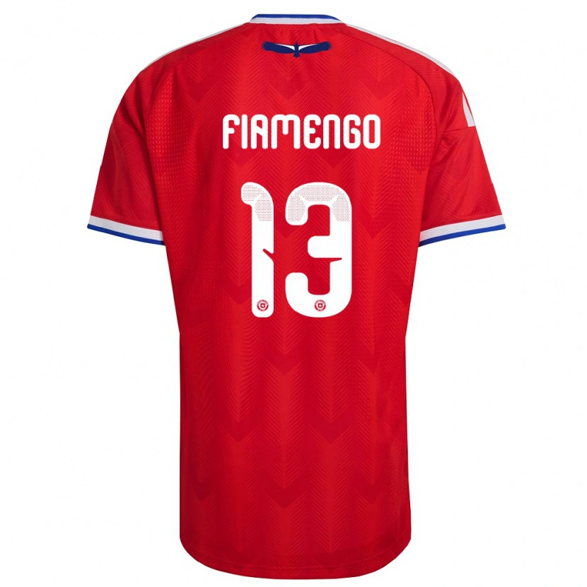 Danxen Dámské Chile Darko Fiamengo #13 Červená Bílá Modrá Domů Hráčské Dresy 26-28 Dres