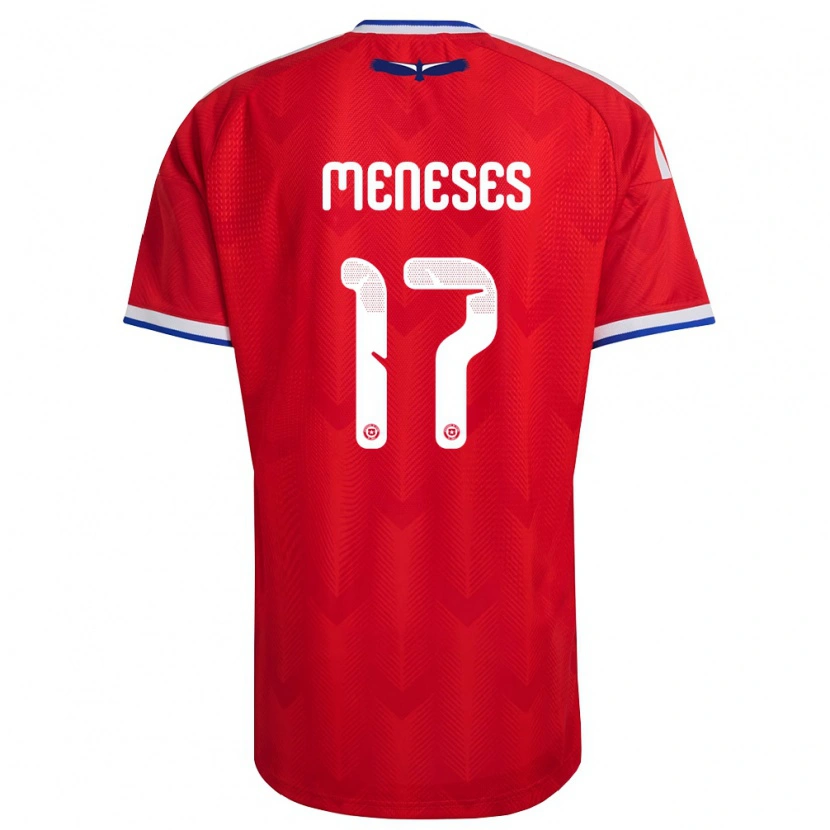 Danxen Dámské Chile Joaquín Meneses #17 Červená Bílá Modrá Domů Hráčské Dresy 26-28 Dres